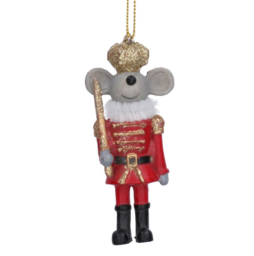 Guard mouse resin christmas tree decoration from gisela graham